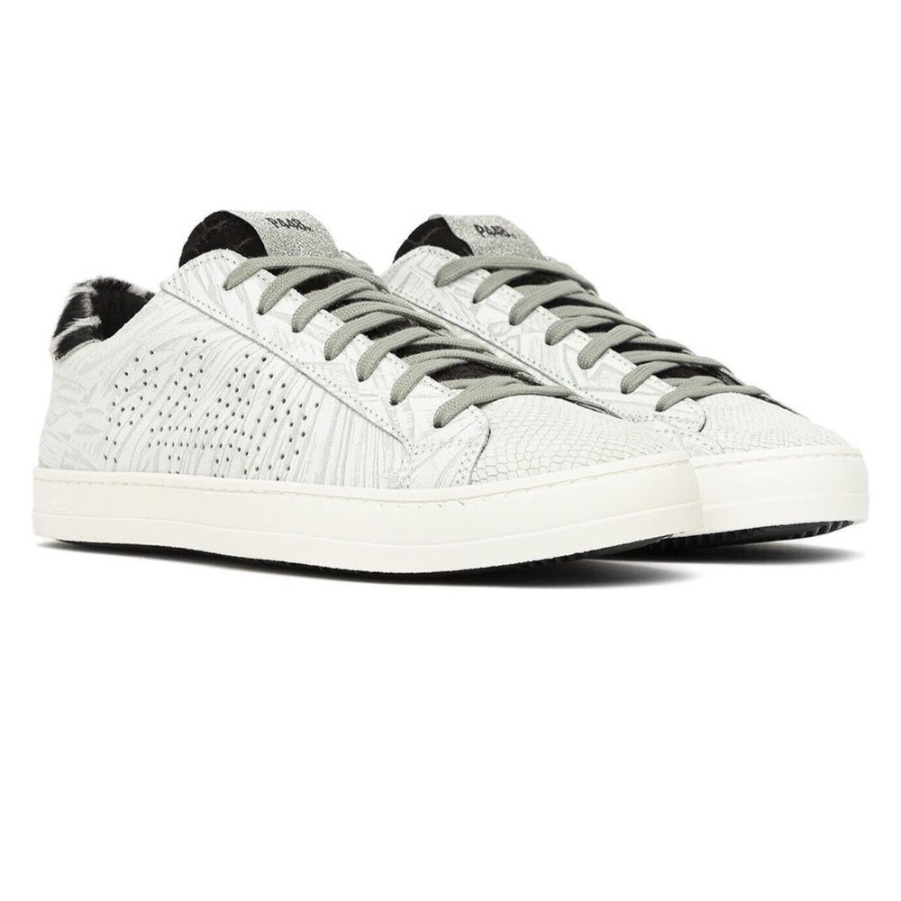 P448 Johny Leather Suede Cheetah Print Calf Hair Women's Shoe Size EU38 Italy‎